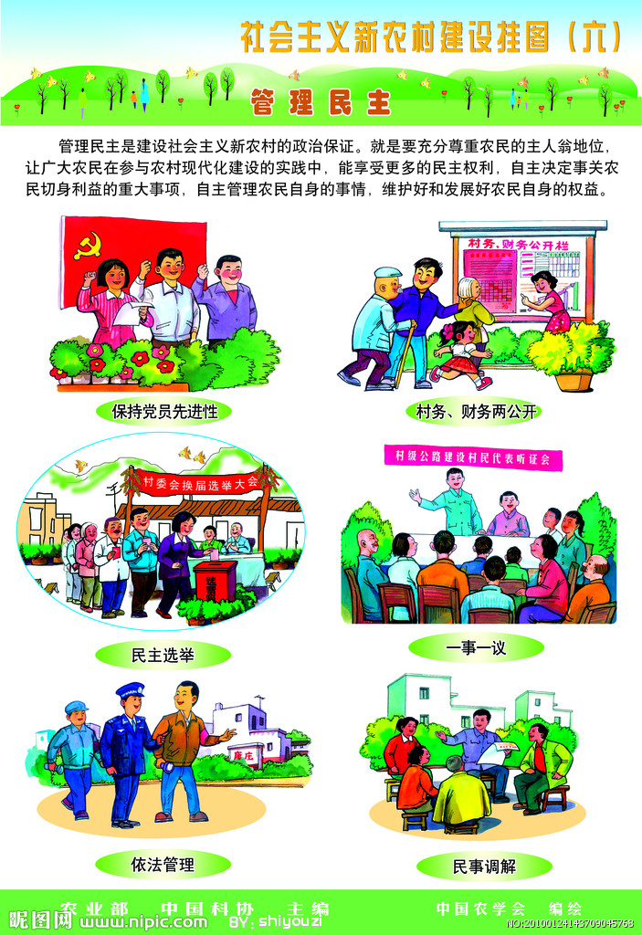 我国农村旅游的发展已有一定的时期,其中既有成功的案例,也有失败的教训。社会主义新农村建设战略的实施,又为农村旅游大力发展注入了新的活力,带来了新的历史机遇,进一步发展指明了方向,明确了农村地区发展旅游业的最终目标是要在尊重当地农民意愿的前提下,促进农村基础设施建设,科学规划,改变农村落后面貌,实现农民增收,促进农村精神文明建设。可以说,社会主义新农村建设战略是我们发展农村旅游业的指导方针。 提高农民生活水平、改善农民生活条件是新农村建设要解决的基本问题,这个问题是否能够解决,是党的"社会主义新农