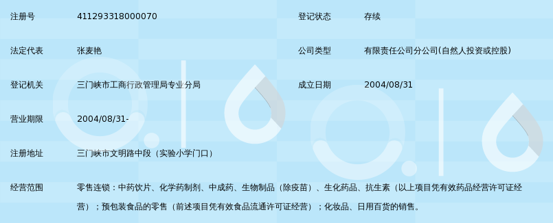三门峡华为医药零售连锁有限公司华为医药超市