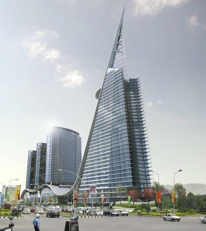 巴基斯坦首都伊斯兰堡城区东部一座10余层高