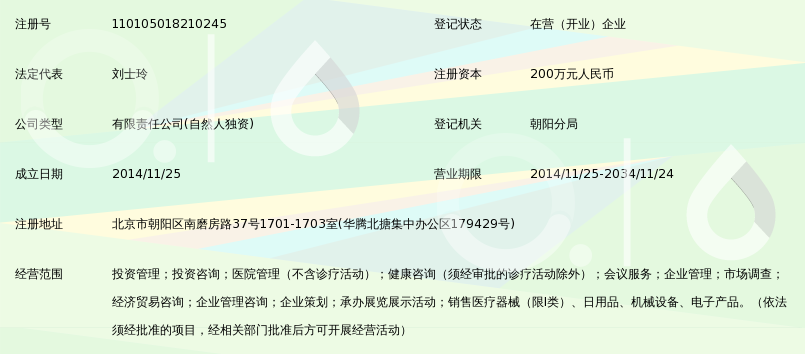 北京京城医诺医疗投资管理有限公司_360百科