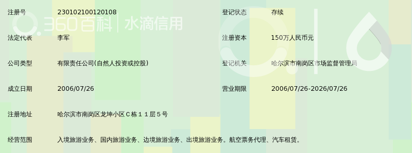 黑龙江金太阳国际旅行社有限公司_360百科