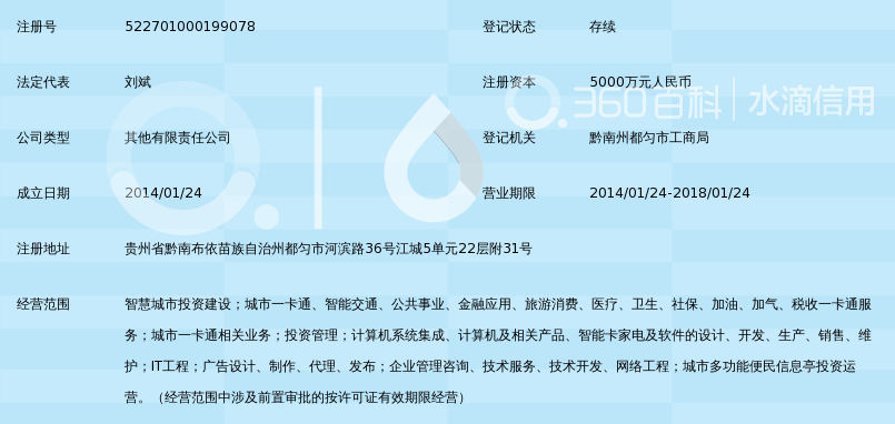 都匀智慧城市一卡通有限公司_360百科