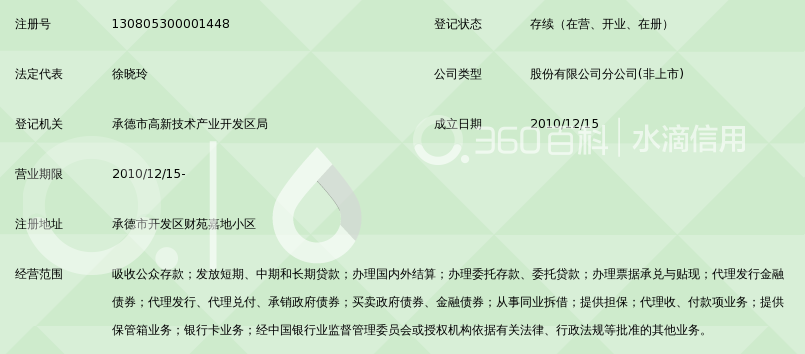 承德银行股份有限公司财苑支行_360百科