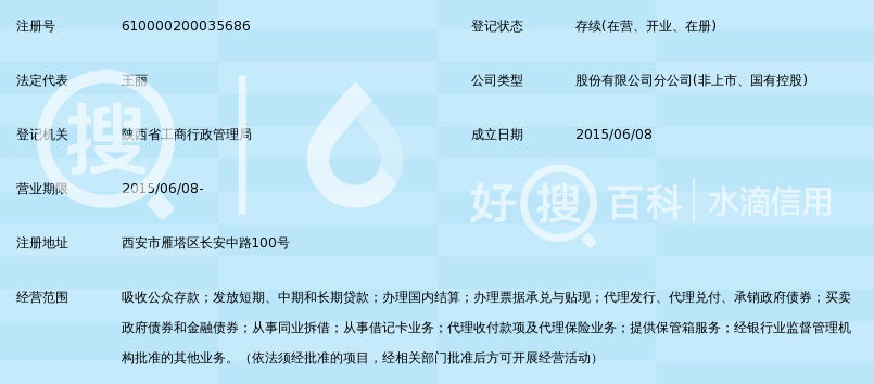陕西秦农农村商业银行股份有限公司雁塔支行